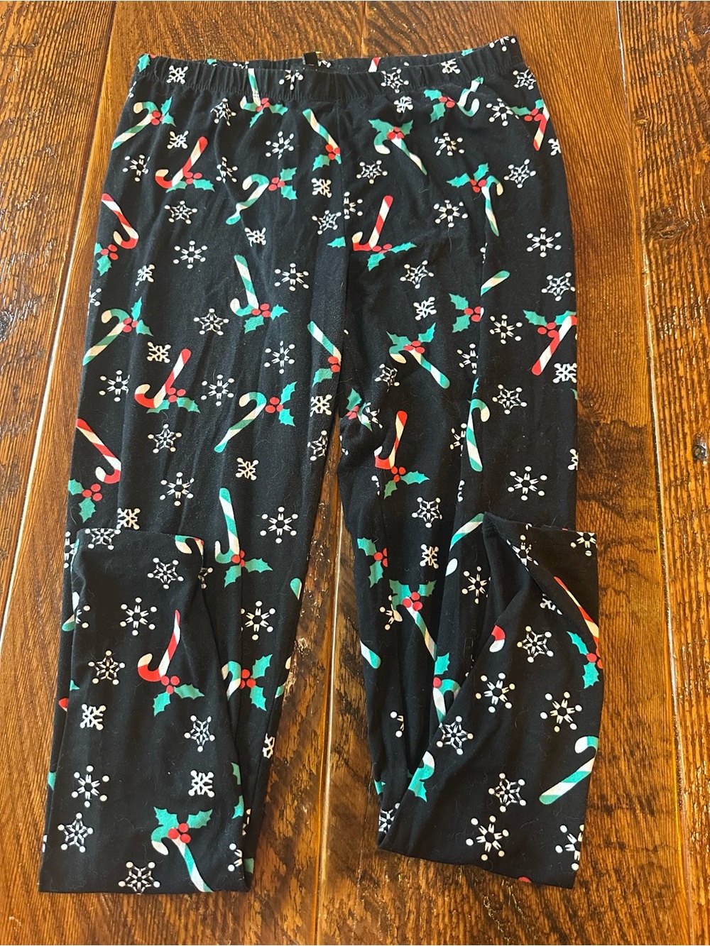 Derek Heart Christmas Candy Cane Leggings L